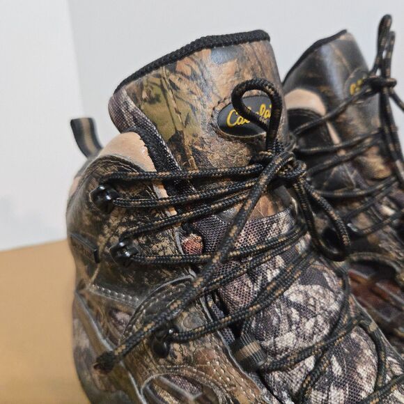 Cabelas Mens Camo Boots 12EE Wide Mid Hunting Waterproof Dry Plus 81-2525 Brown - Picture 3 of 11
